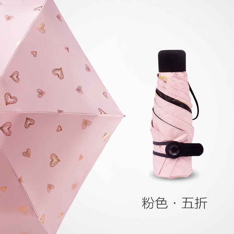 50% pocket sun umbrella sun protection ultraviolet sunshade folding women small portable sunny rain dual-use umbrella: 6 bonesD