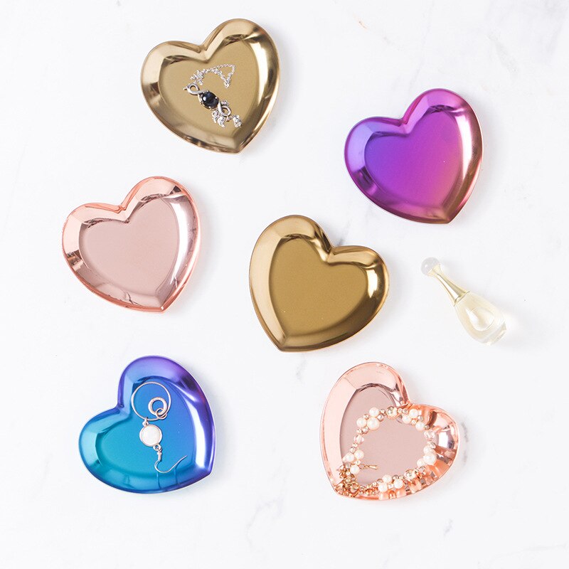 Nordic Rose Gold Metal Storage Tray Luxurious Brass Gold Silver Oval Plate Iron Fruit Plate Jewelry Display Tray for Home Decor