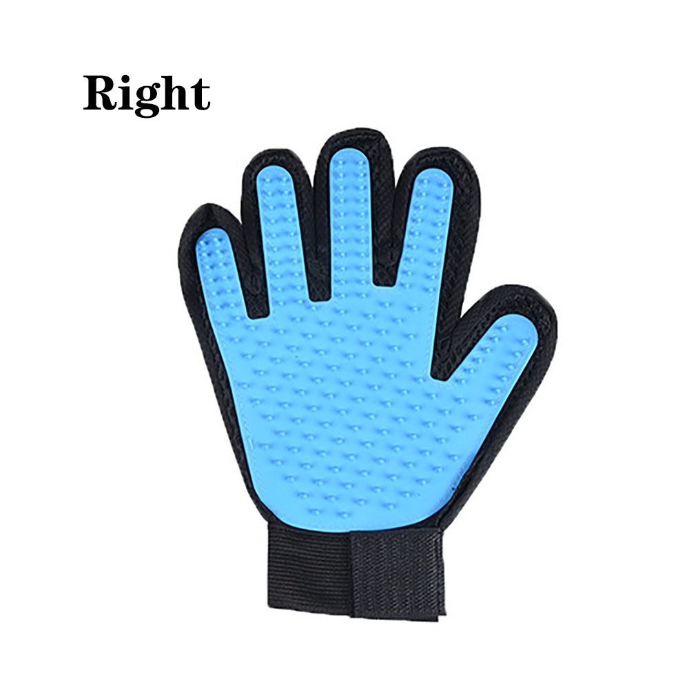 Gants de toilettage pour chiens et chats, brosses en Silicone, pour le bain, plusieurs couleurs: Sky Blue Right