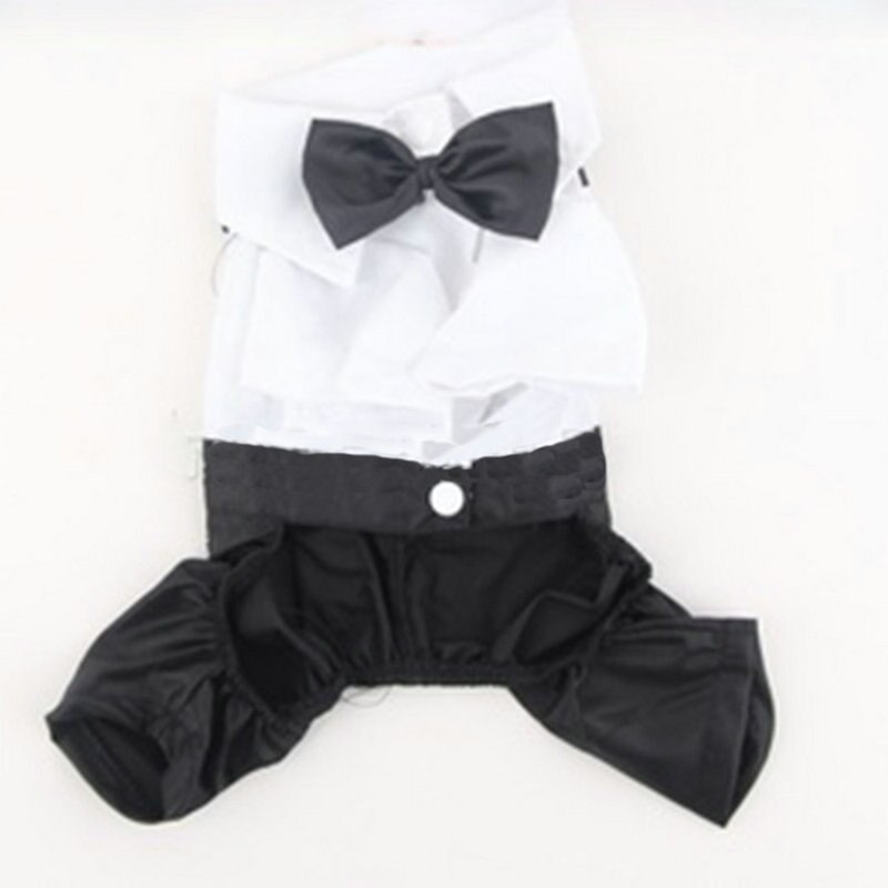 Ropa para perro y gato para perros pequeños, traje de esmoquin del Príncipe con pajarita, mono, abrigo, camisas de Chihuahua y Yorkshire: M