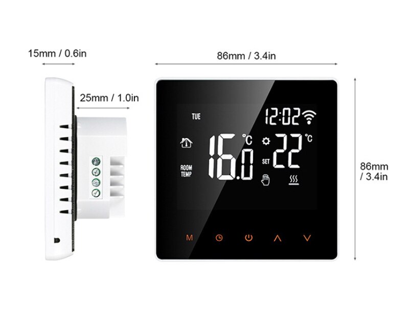 Wireless Thermostat Touch Screen Temperature Controller Smart Home Programmable Electric Underfloor Heating For Google Home Alea