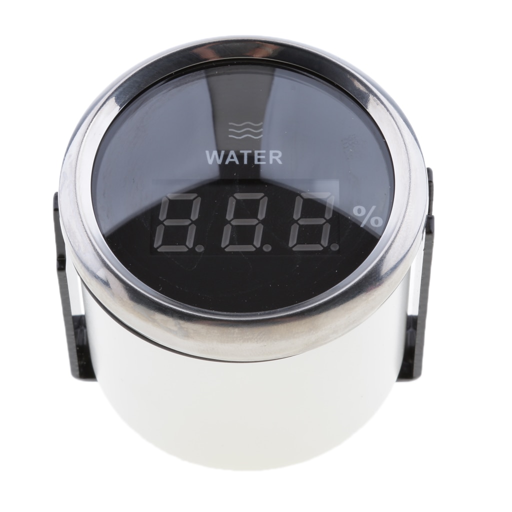 2 inch 52mm Water Tank Liquid Depth Level Gauge - 0-190 ohm Universal Water Meter, with LED Backlight for Marine Boat RV Car
