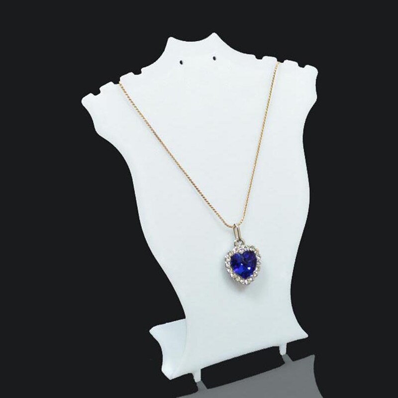 Jewelry Display Stand Pendant Necklace Chain Holder Earring Bust Display Stand Showcase Rack Black Showing Packaging Display: White