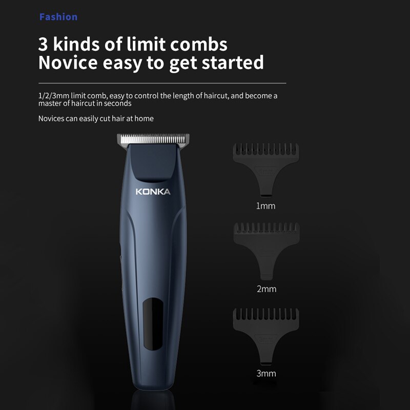 KONKA Electric hair clipper 2000mAh large capacity battery Mini hair trimmer Portable trimmer for men Beard hair cutting machine