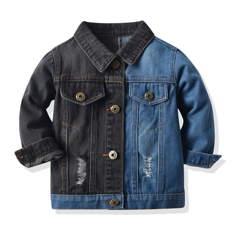 Veste en jean pour enfant de 1 à 10 ans, veste en denim, bleu, noir, vêtements d'extérieur chauds