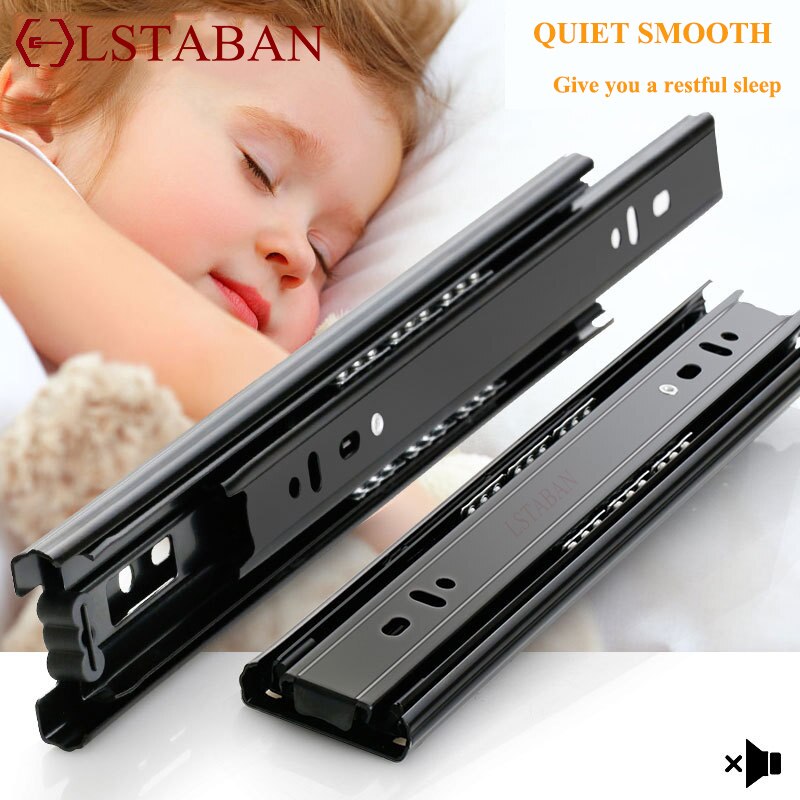 LSTABAN 6" - 20" Scorrevoli per cassetti in acciaio inossidabile Soft Close Binario per binario scorrevole Scorrevole per armadi a tre sezioni Ferramenta per mobili