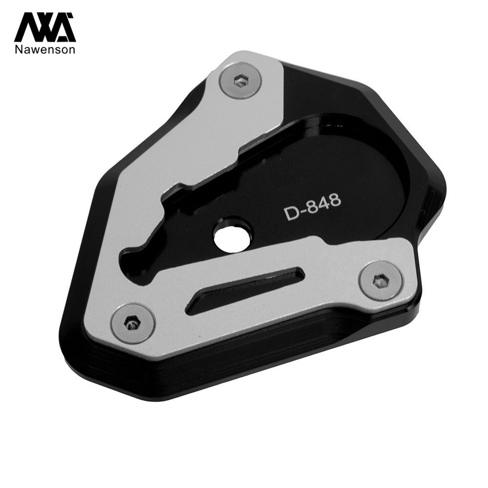 Plaque de Support de coussinet d'extension de béquille d'agrandisseur de pied en aluminium de CNC de moto pour Ducati 848 1098 1198: Black