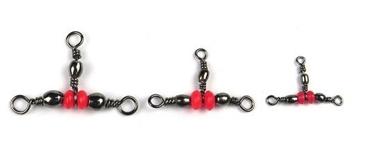 20 Pcs/lot 3 voies pêche roulement laiton baril Triple émerillons portant connecteur solide anneau pêche matériel de pêche accessoire