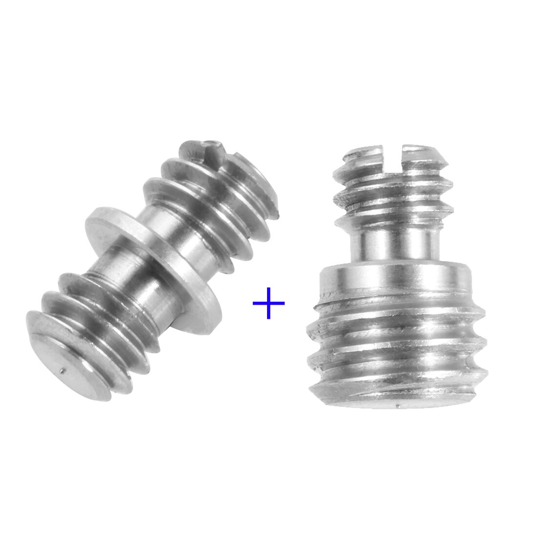 Stainless Steel Camera Screw Adapter Convert Dual Head Converter 1/4"-20 to 1/4 or 3/8" for Tripod Camera Cage Rig Screw Pack: 1xA and 1xB