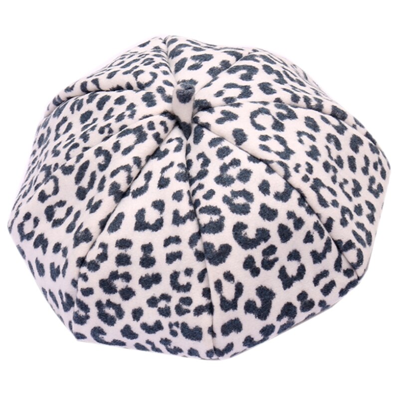 Chapeau béret léopard rétro pour femmes, chapeau d&#39;hiver de loisir de peintre sauvage pour filles: White