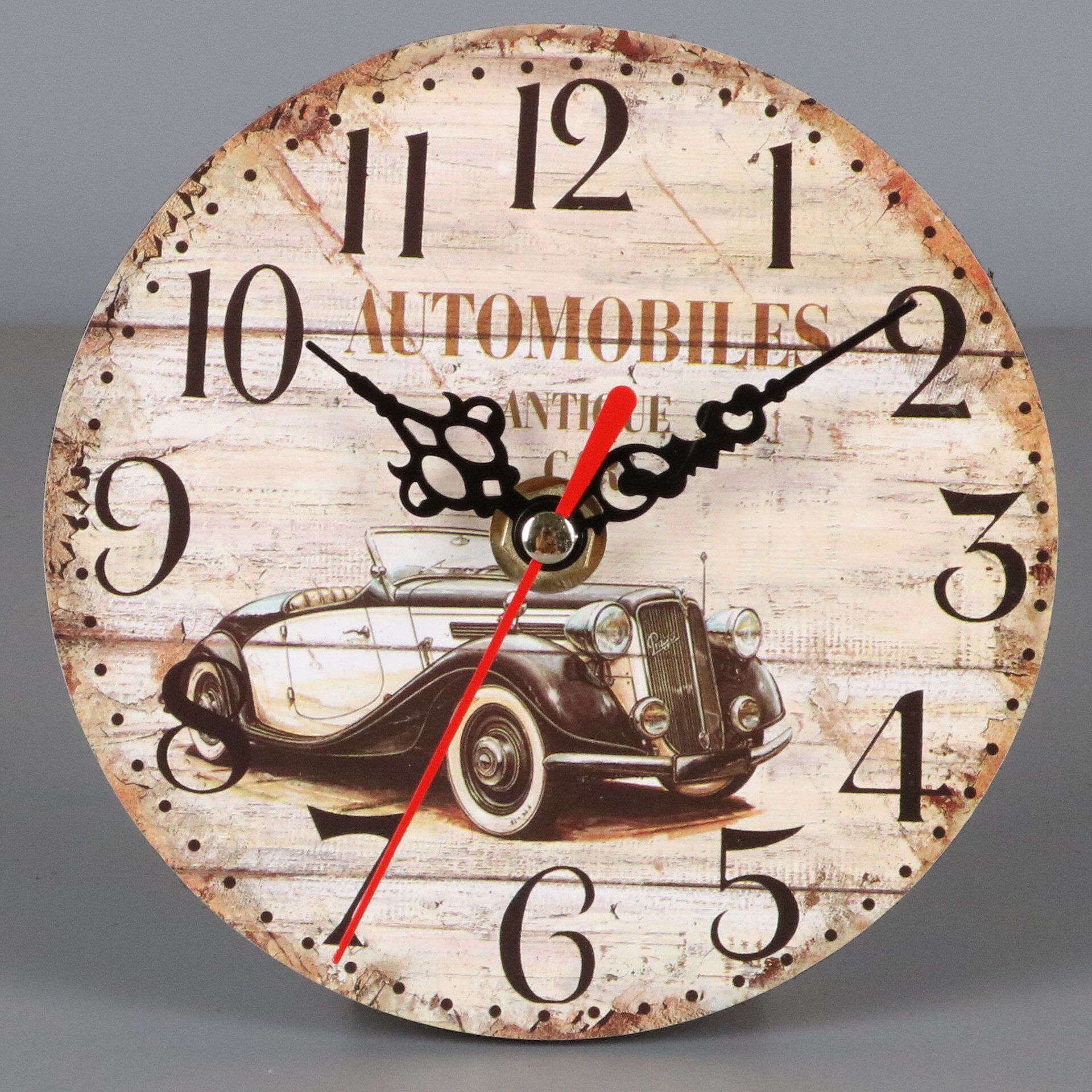 Mini Reloj de pared clásico de madera, colgante Retro, redondo, , estilo europeo, decoración de pared de salón: I