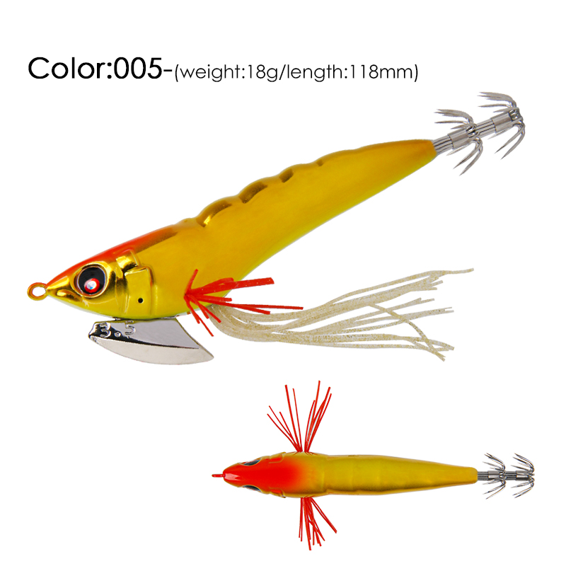 LETOYO 3.5 #18g Eging pesca adescare calamaro Jigging artificiale esca lancio calamaro gancio Jig per pesca in cavalla seppie attrezzatura per acqua salata totanare per seppia e calamari: 005
