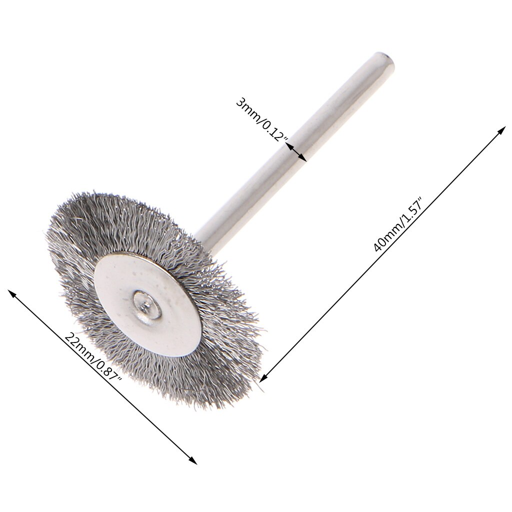 10 pcs 22mm Platina Mes Roestvrij Staaldraad Wiel Borstel Dremel Rotary Tool voor Mini Boor Dremel Polijsten Dremel accessoires