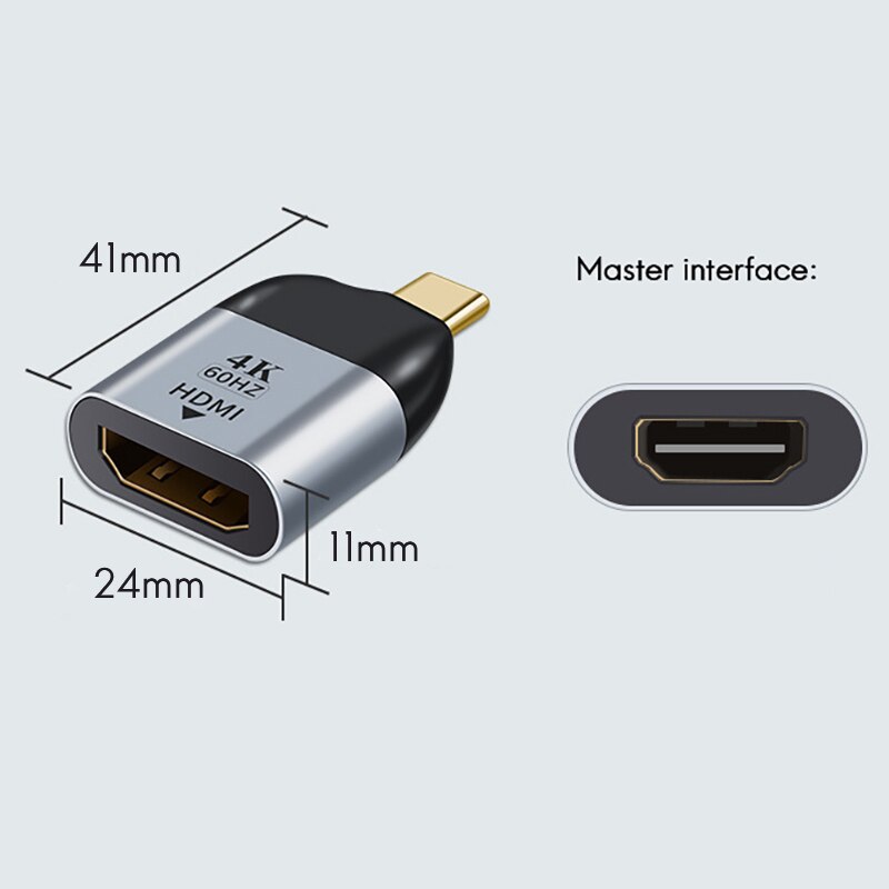 JORINDO typu C wtyk męski do HDMI przenośny zasilacz USB-C Adapter 4K @ 60HZ HDMI2.0 Adapter HD obsługuje wszystkich rodzajów C wyjście wideo sprzęt
