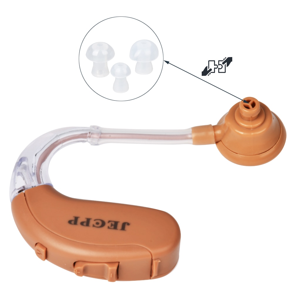JECPP Hearing Aids Sound Amplifier In Ear Hearing Enhancement Device Battery Powered with Storage Case Cleaning Brush