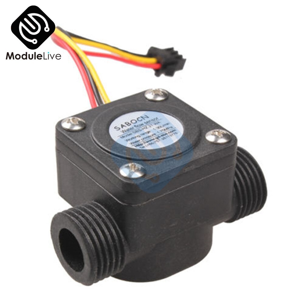 G1/2 1-30L/min 1.75MPa 4 Point Water Flow Sensor Fluid Flowmeter Switch Counter Hall Control Machine Flow Meter For Water Heater