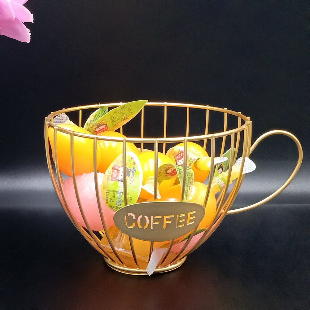 Metal Universal Coffee Mug Pod Holder Organizer Basket Fruit Tray Coffee Cup Shape Capsule Storage Rack Keeper Home Cafe Hotel
