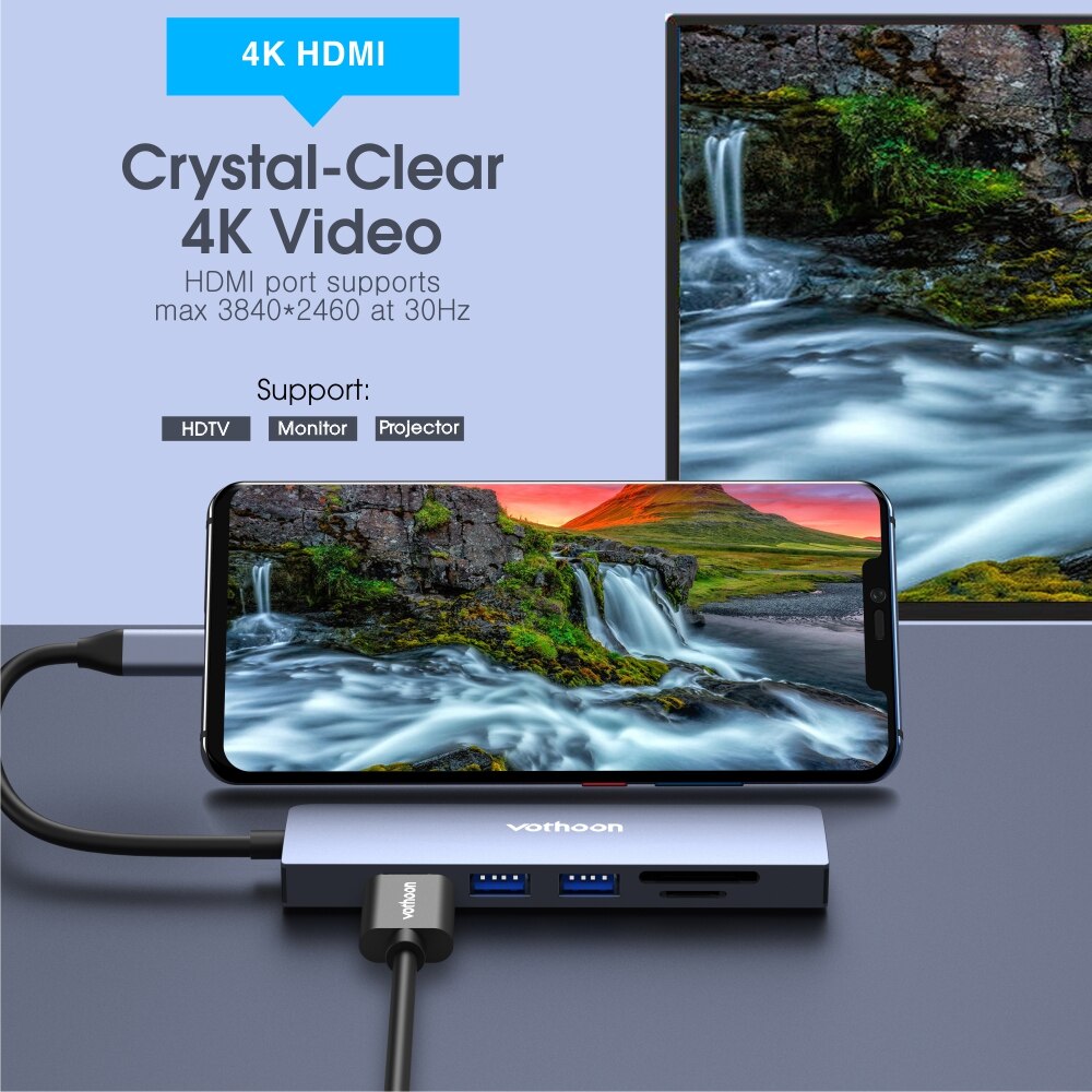 Vothoon USB C HUB Type C to Multi USB 3.0 HUB HDMI Adapter For MacBook Pro Huawei Samsung S10 USB-C 3.1 Splitter 3 Port USB HUB
