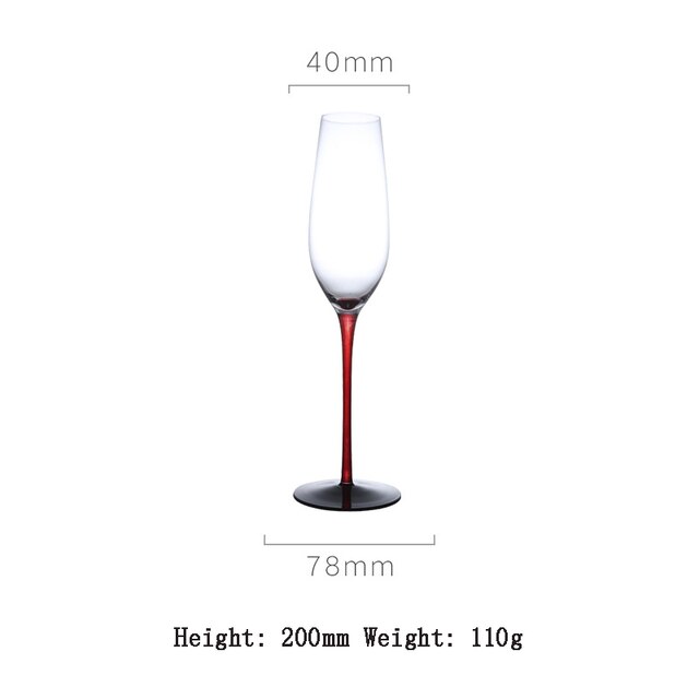 Verre à vin à fond plat en cristal sans plomb, fait à la main, couleur créative, verres à boisson, de mariage: D
