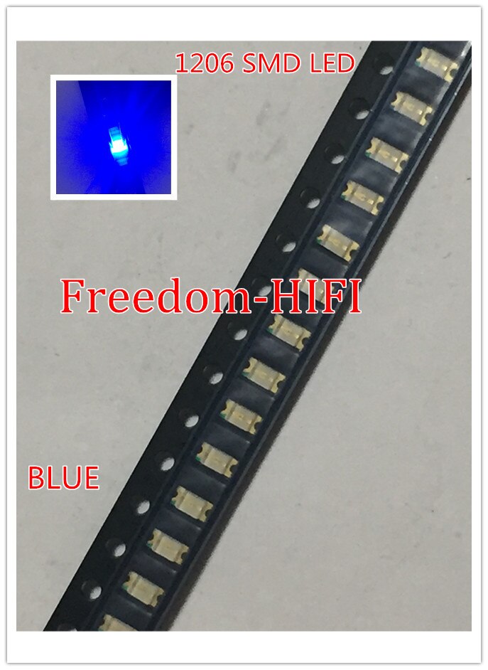 200Pcs 1206 Blue Led Super Heldere Smd Led Diodes 3.2*1.6*0.8Mm 460-470NM Light-Emitting diodes Smd 1206 Led Blauw