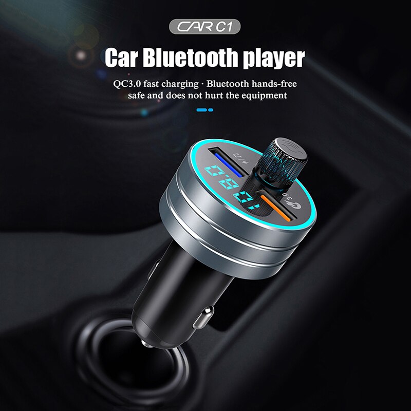 Cargador multifunción para coche, reproductor Mp3, receptor de transmisor Fm con Bluetooth, Usb Dual, cargador de teléfono móvil