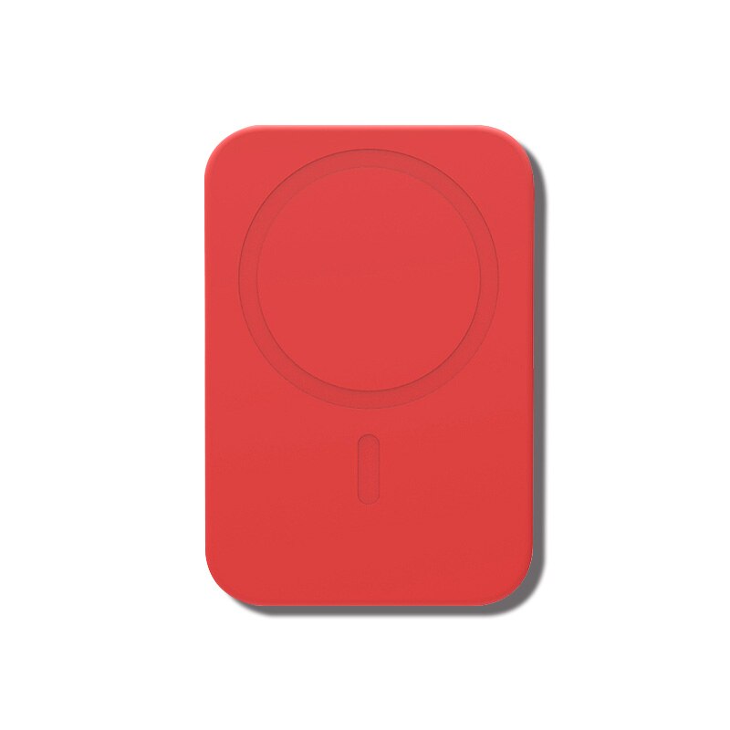 Shockproof Battery Case Silicone Power Bank Protective Case for Apple External Battery Protective Case: Red