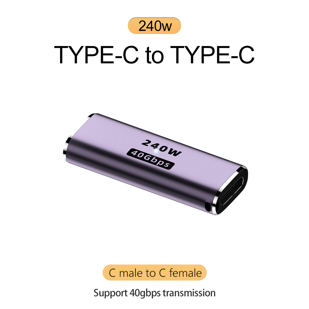 NNBILI 240W 5A Typ-C OTG Adapter Schnelllade-Datenkonverter USB4.0 40Gbps Unterstützung 8K@60Hz USB C 90/180 Grad Winkeladapter: YELLOW