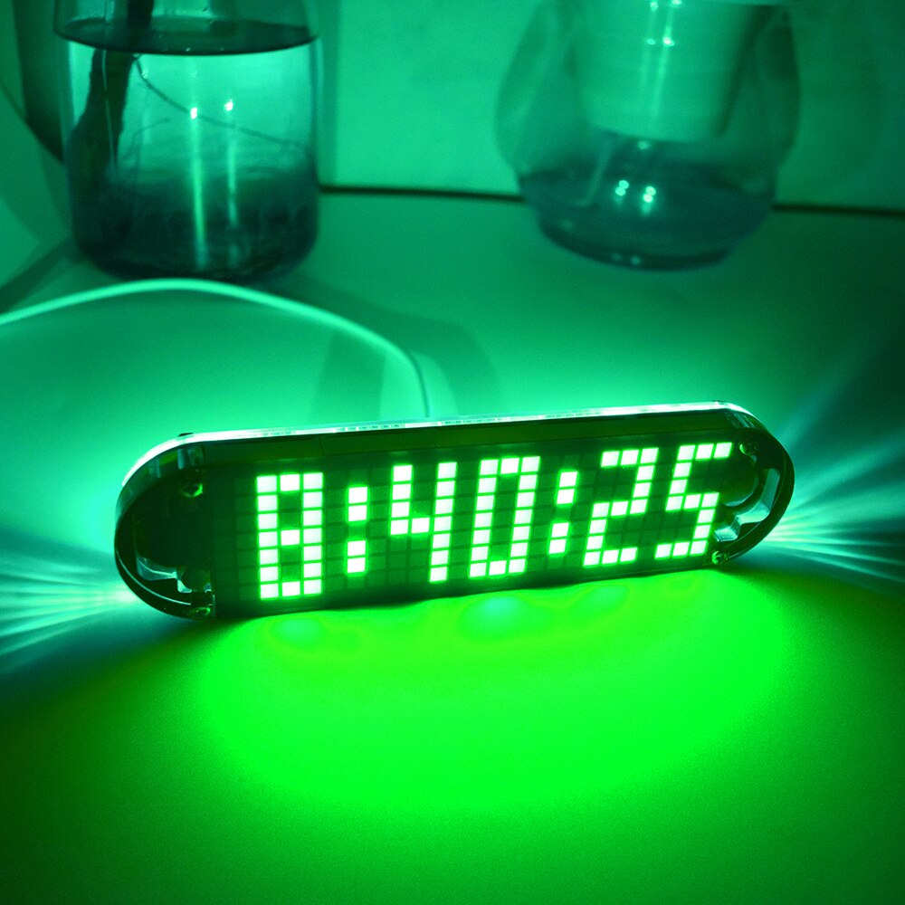 High Accuracy DIY Digital Dot Matrix LED Alarm Clock Kit with Transparent Case Temperature Date Time Display DS3231