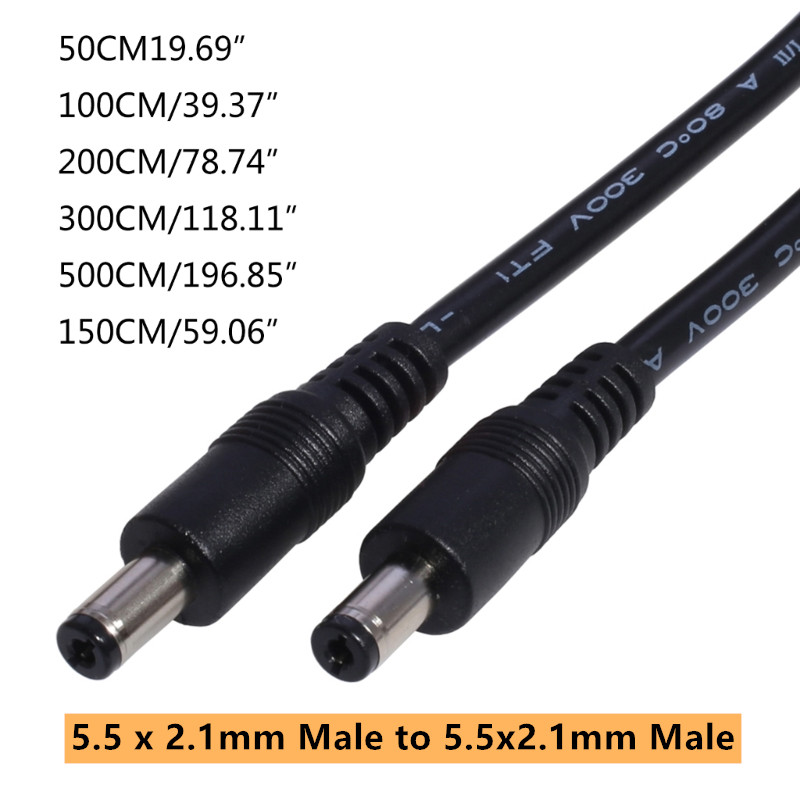 Gleichstrom-Netz stecker kabel 5,5x2,1mm Stecker auf 5,5x2,1mm Stecker Adapter Stecker Kabel verlängerung Strom versorgungs kabel für Router LED-Licht