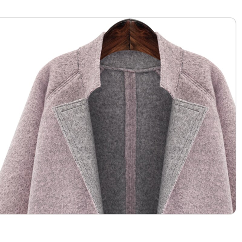 Høst vinter dame jakker tynn dame kåpe og jakke pluss størrelse 4xl kvinnelig yttertøy løs ull og blandinger basiskåper cardigans  ke900