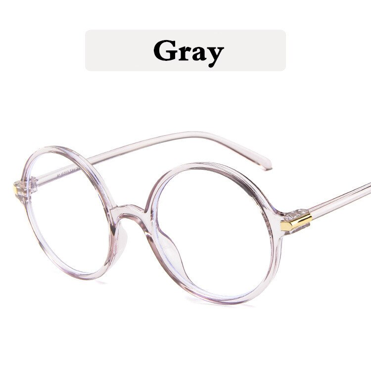 Round Glasses Frame Literary Retro Flat Glasses Frame Transparent Trend Wild Men and Women Street Shooting Glasses: Gray