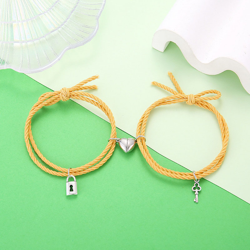 2pcs Magnetic Heart Attraction Couple Bracelets for Lover Bracelets Distance Relationship Braid Rope Bracelet Magnet Matching: 5