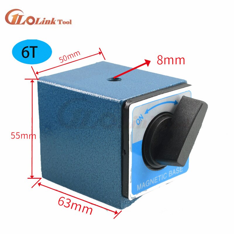 Switch Magnetic Table Base 6T 8T 10T 12T V type Power Magnetic Base Dial Indicator Stand Base Magnet Seat Table Wire Cutting: 6T Plastic Switch