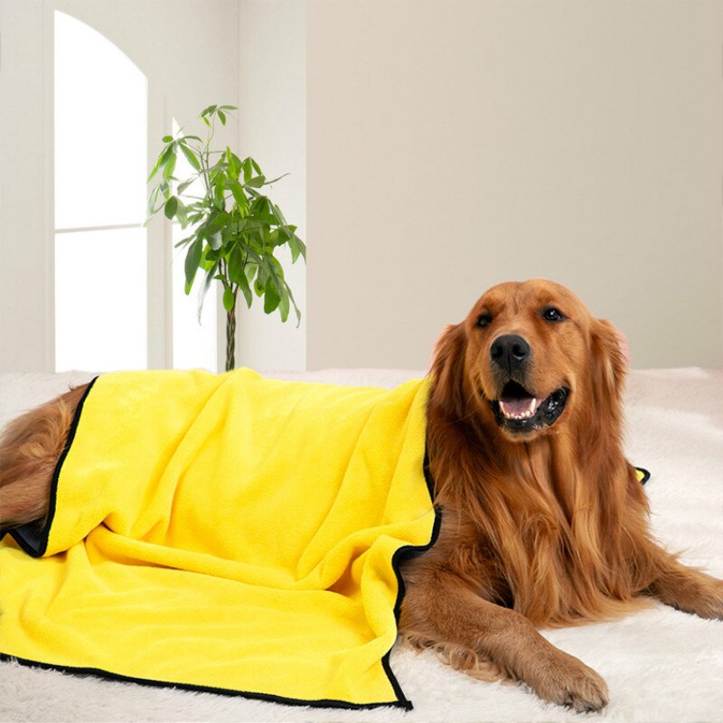 Toalla súper absorbente para mascotas, accesorios de fibra para baños de gatos y perros, de secado rápido, suministros de limpieza de baños, 1 Uds.