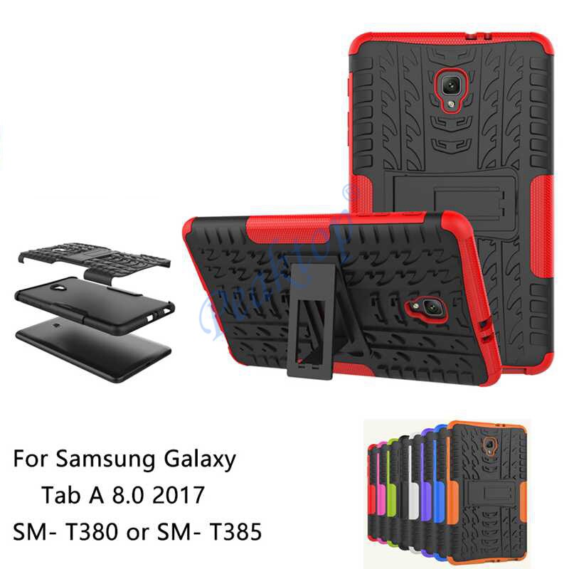 For Samsung galaxy Tab A 8.0 case for SM- T380 T385 Tablet Armor case TPU+PC Shockproof Stand Cover capa