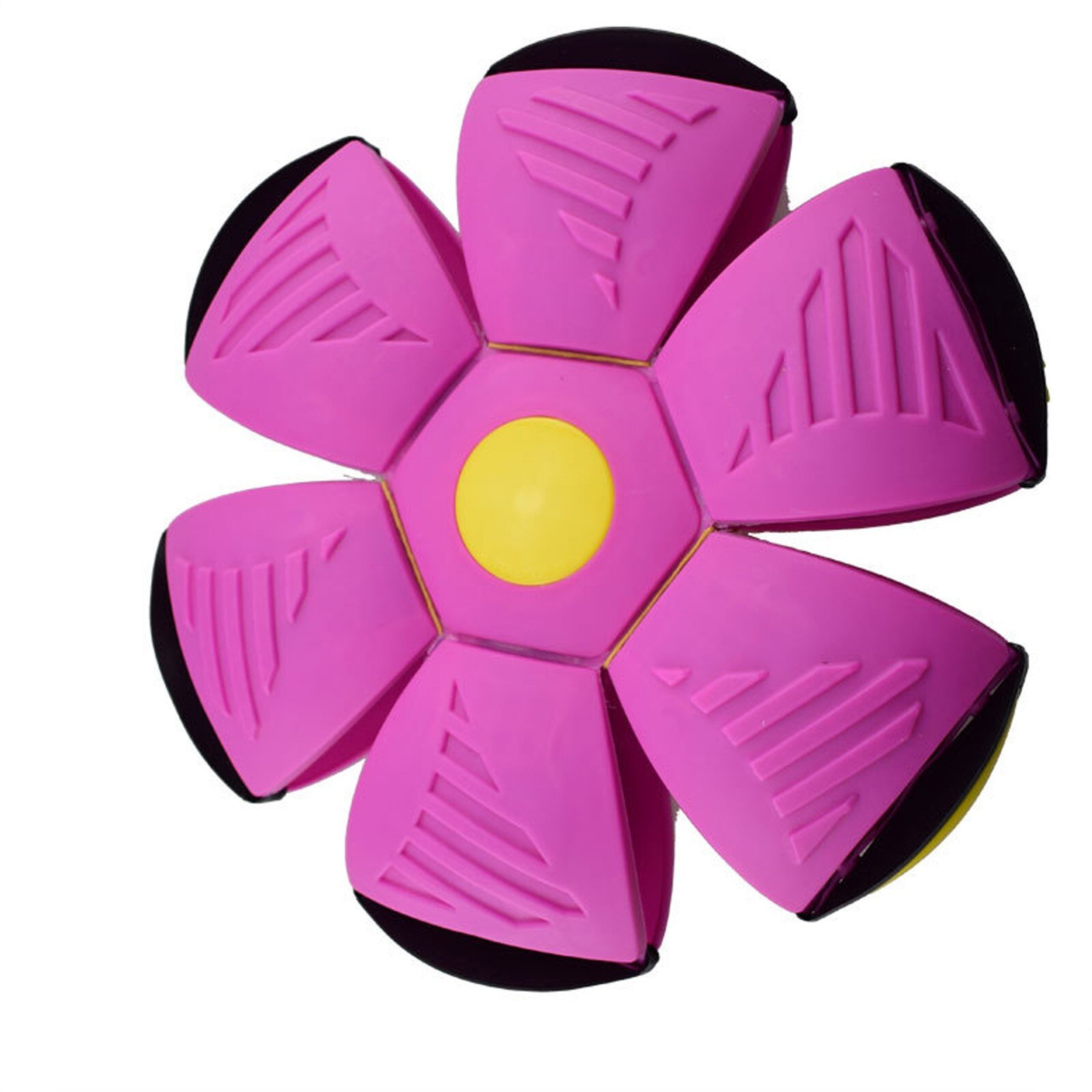 Deformation Flying Flat Ball Flying Saucer Shape Glowing Toy Outdoor Bouncing Ball With Led Light Toy Bouncing Ball Outdoor R6: Pink 