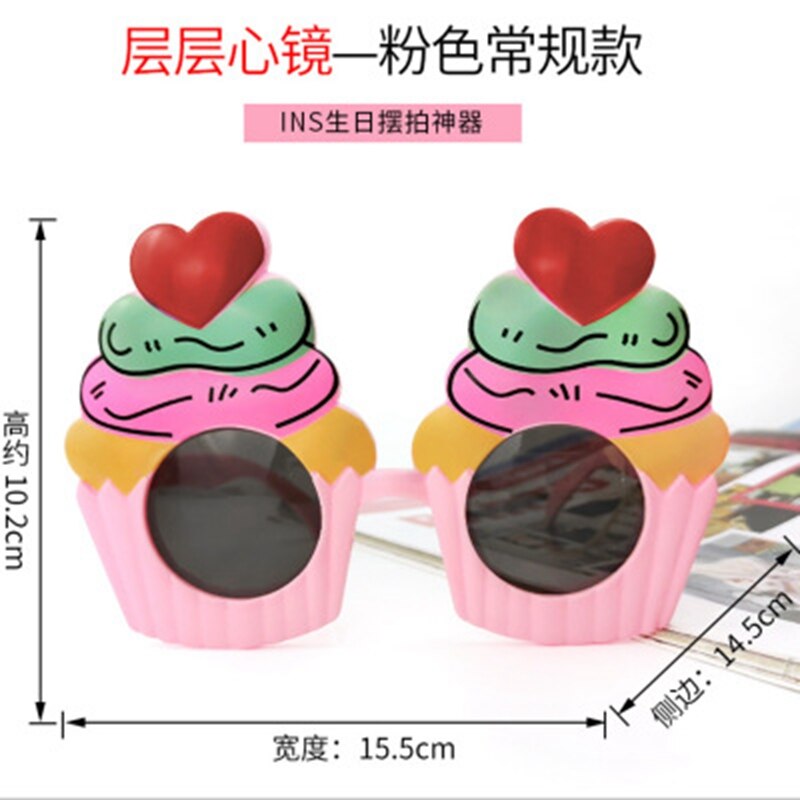 Grappige Glazen Photobooth Props Gelukkige Verjaardag Foto Props Afstuderen Partij Decoratie Diy Photo Booth Verjaardag Feestartikelen: Dark Gray