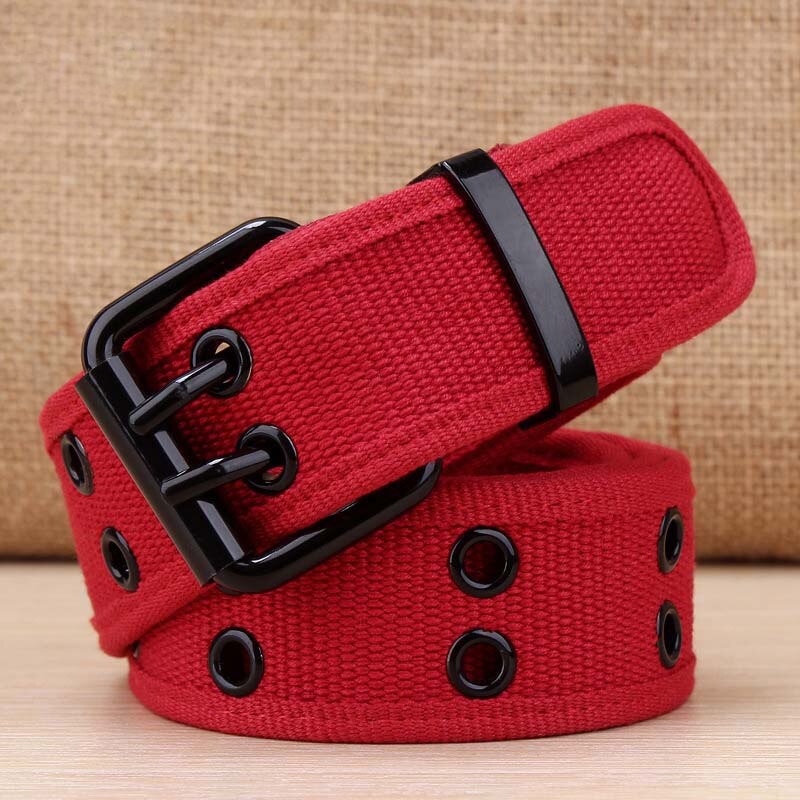 Ceinture en toile tissée à Double boucle | décontracté , ceinture tressée pour hommes, ceinture de taille,
