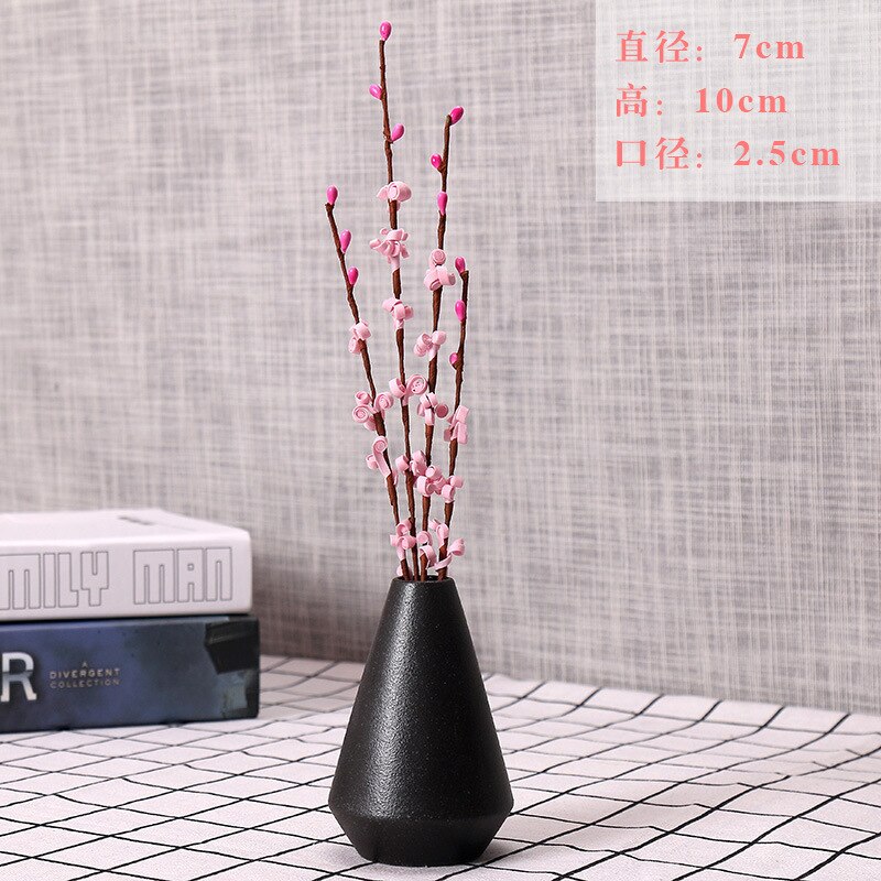 VICASKY Körpervase Aus Keramik – Schwarze Blumenvase, 21x19x7 Cm | Für Getrocknete Blumen, Minimalistisches Design, Home Dekor