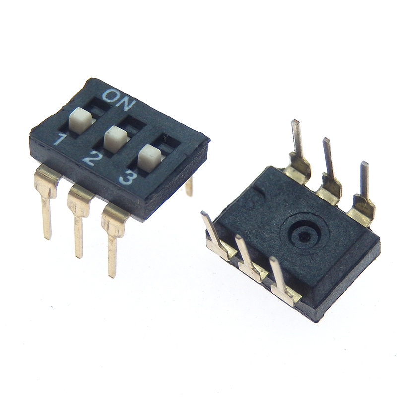 10pcs/lot Slide Type SMT SMD Dip Switch, 2.54mm Pitch 2 Row 4 Pin 2 Position / 8 pin 4 Position / 16 pin 8 Position: GRAY