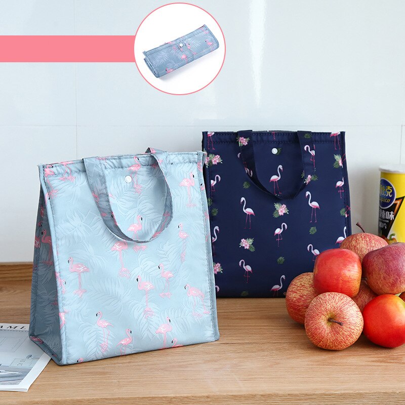 Ebene Druck Wasserdicht Eis Tasche Faltbare Verdickt Eis Pack Reise Thermische Isolierte Tasche Neue Mittagessen Taschen Organizer Kühler Taschen