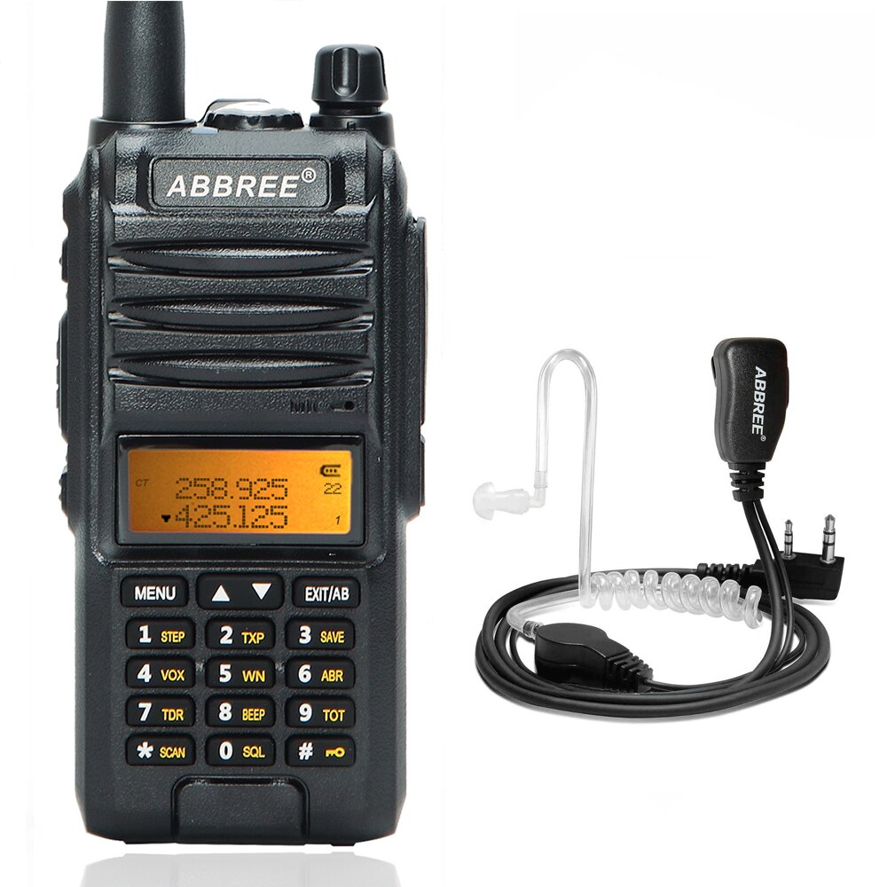 Abbree AR-F3 Tri-Band Portatile Walkie Talkie 8w dual band aggiungere 220-260MHz di alta potenza a lunga gamma di viaggio Trasmettitore radio a due vie: add ac tube headset / Euro