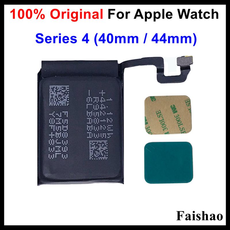 Faishao 100% Originele Li-Ion Batterij met Plakband A2058 A2059 Voor Apple Horloge Serie 4 40mm/ 44mm Vervanging