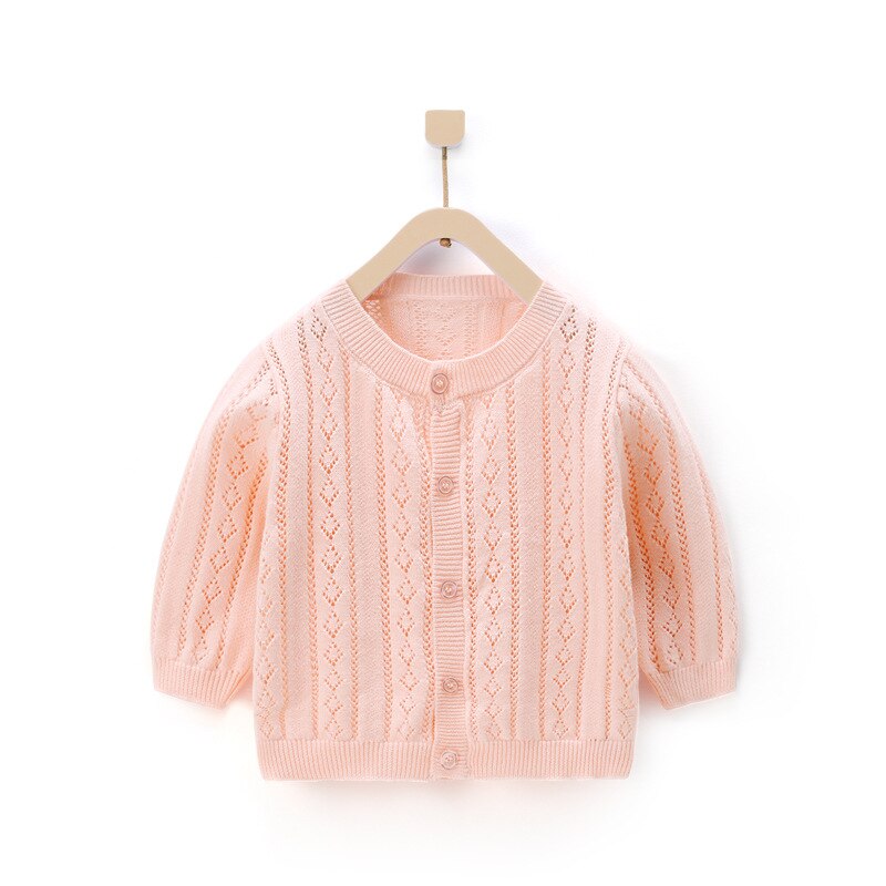 Bébé pull à manches longues tricoté Cardigan pull garçons filles vêtements enfants enfants vêtements d'extérieur manteau casual hauts en tricot: Pink / 100CM