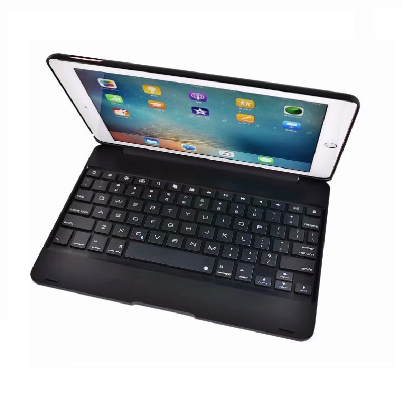 Abs-tastaturcover til ipad air 1 air 2 , cover med tastatur  a1474 a1475 a1566, trådløst cover til ipad air 1 air 2, tastaturcover: Grøn