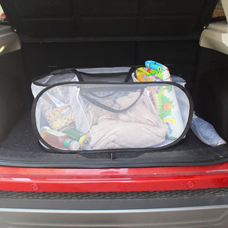 Auto Opslag Mand Outdoor Reizen Grote Wasmand Opvouwbare Mesh Doek Staaldraad Opslag Frame