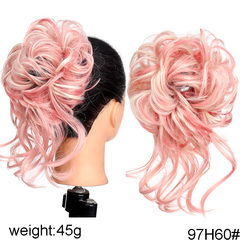 TALANG Synthetic Curly Donut Chignon With Elastic Band Scrunchies Messy Hair Bun Updo Hairpieces Extensions for Women