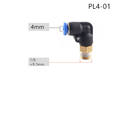 PL Pneumatic connector 4mm-12mm Hose OD 1/8" 1/4" 3/8" 1/2" Male Thread Pneumatic Tube Elbow Connector Tube Air Push In Fitting: PL4-01
