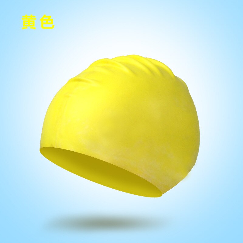 Adult Silicone Swimming Cap Solid Rubber Silicone Men Women Waterproof Petal Swim Pool Caps Protect Teens Diving Hat: yellow