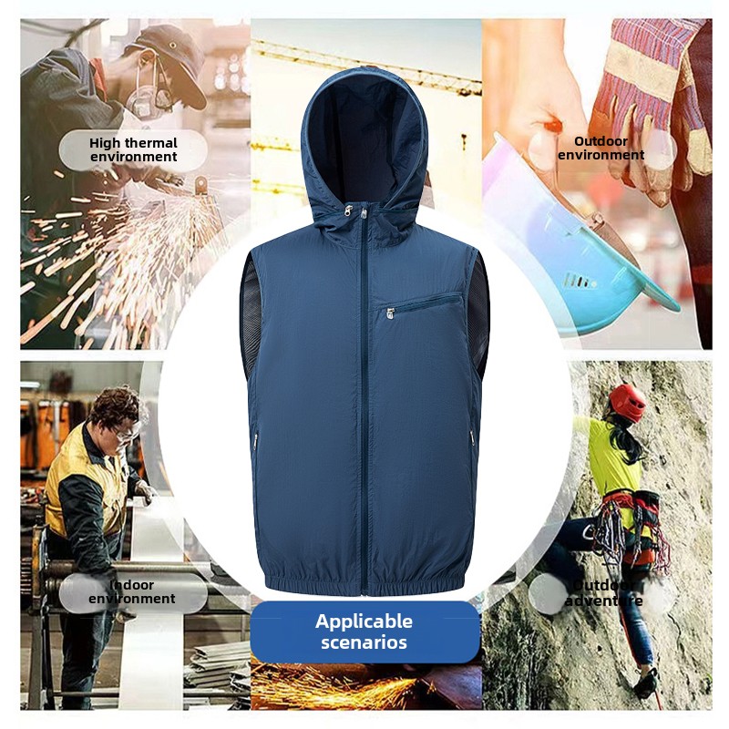 Kühlende weste mit tragbarem Ventilator, ärmellose weste mit klimaanlage und usb-anschluss, 8 stunden kühlung für arbeiten bei hohen temperaturen, fahrradjacke